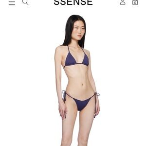 Frankie's Bikinis Navy Triangle String Bikini